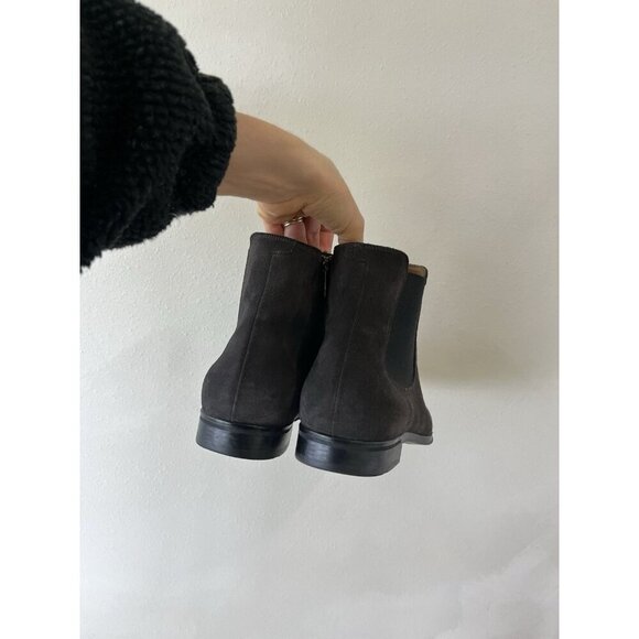 Hugo Boss Made in ITALY Black Suede Leather Mens Chelsea Boots 8.5 10 Pull On - Picture 3 of 6